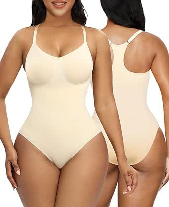 YIANNA Bodysuit for Women Tummy Control Shapewear Racerback Sculpting Body Shaper Seamless Tank Top
