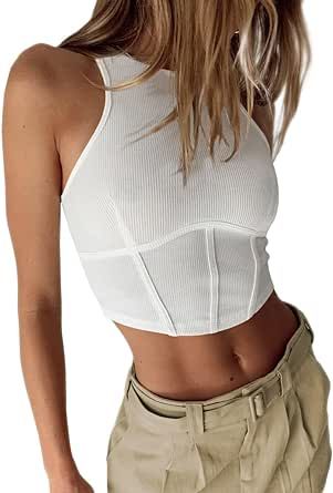 Kelyne Women Ribbed Long Sleeve Party Going Out Crop Tops for Women Cute Corset Cropped Sexy Fall Shirts