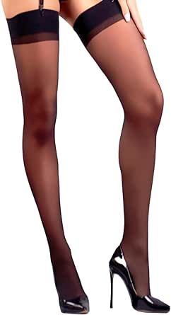 Mila Marutti Sheer Thigh High Stockings for Women Nylons for Garter Belt Pantyhose