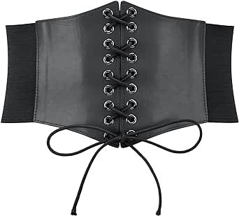 Changchupsem Women's Corset Belt, Vintage Lace-up Cinch Elastic Waist Belt, Elastic Tied Costume Waist Belt for Women.