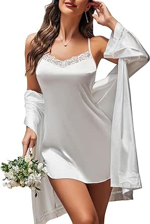 Avidlove Lingerie for Women Satin Lace Chemise Nightgown Sexy Silk Babydoll Sleepwear Dress
