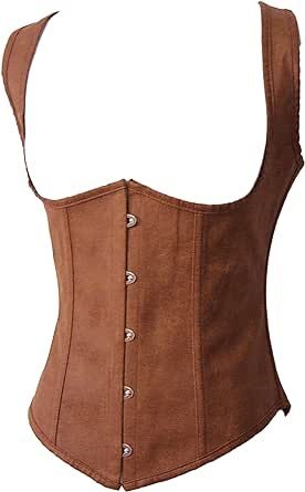 Alivila.Y Fashion Corset Womens Faux Leather Steampunk Corsets Victorian Bustier Top