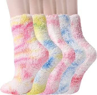 WYTartist Fluffy Socks for Women Winter Thick Warm Fuzzy With Grippers Socks For Home Bed Floor Girls Socks Chirstmas Gifts