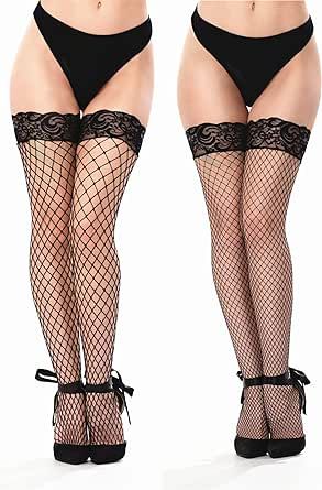 JoMaKaC Women's High Waisted Tights Fishnet Stockings Thigh High Pantyhose