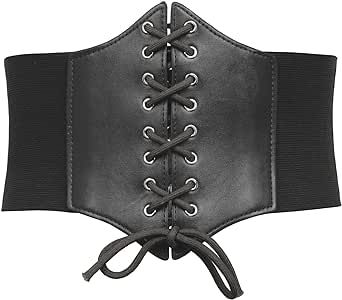 GRACE KARIN Womens Corset Belt Vintage Lace-up Cinch Elastic Waist Belt